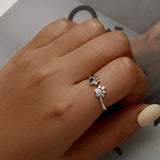 925 Sterling Silver Adjustable dog paw ring with zirconia (5)