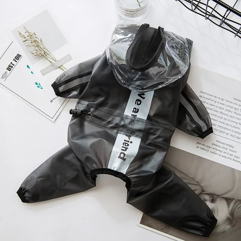 Raincoat, waterproof, transparent, with hood, for pets.
