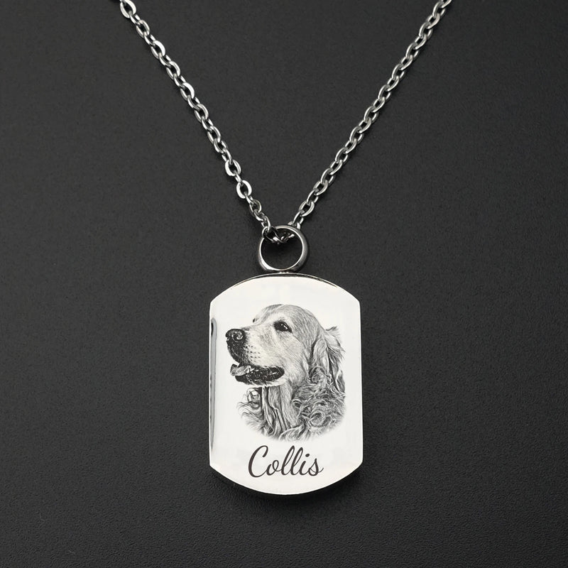 Custom Pet Portrait Cremation Jewelry Pendant