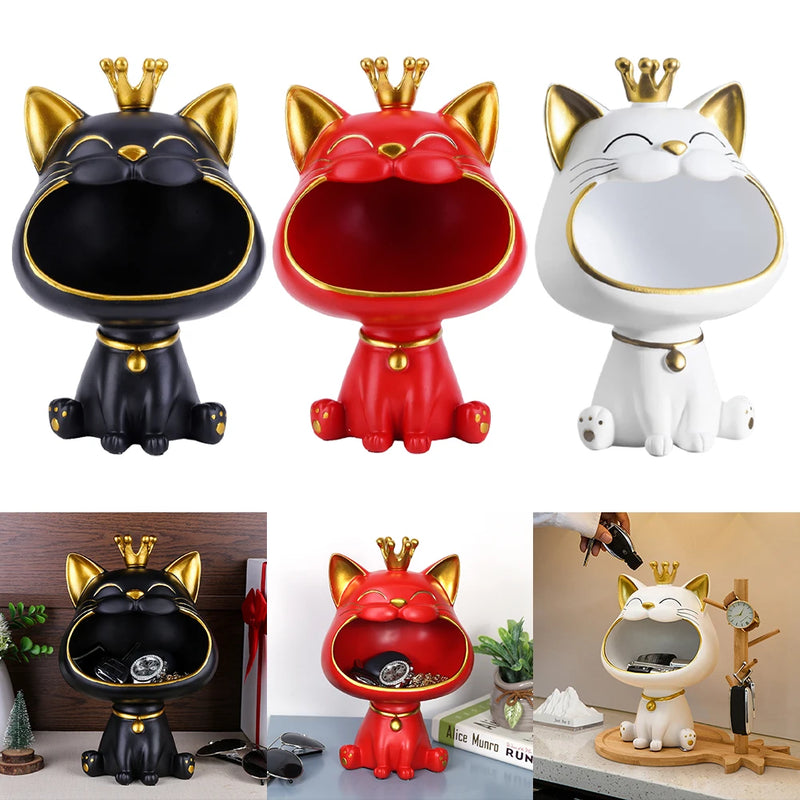 Lucky Cat Figurine Storage Box