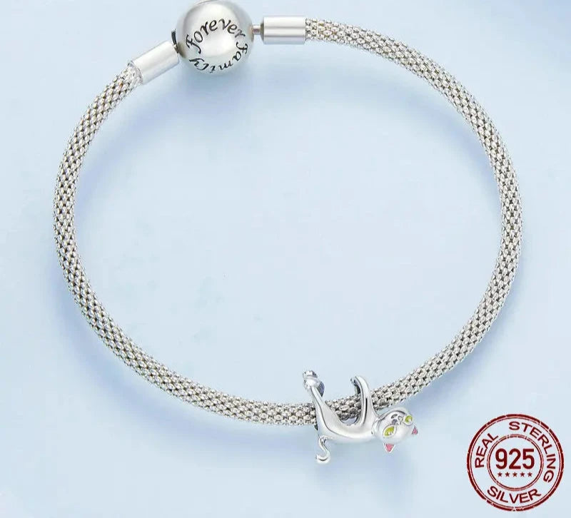 925 Sterling Silver Cute Pet Bulldog Charm Bead