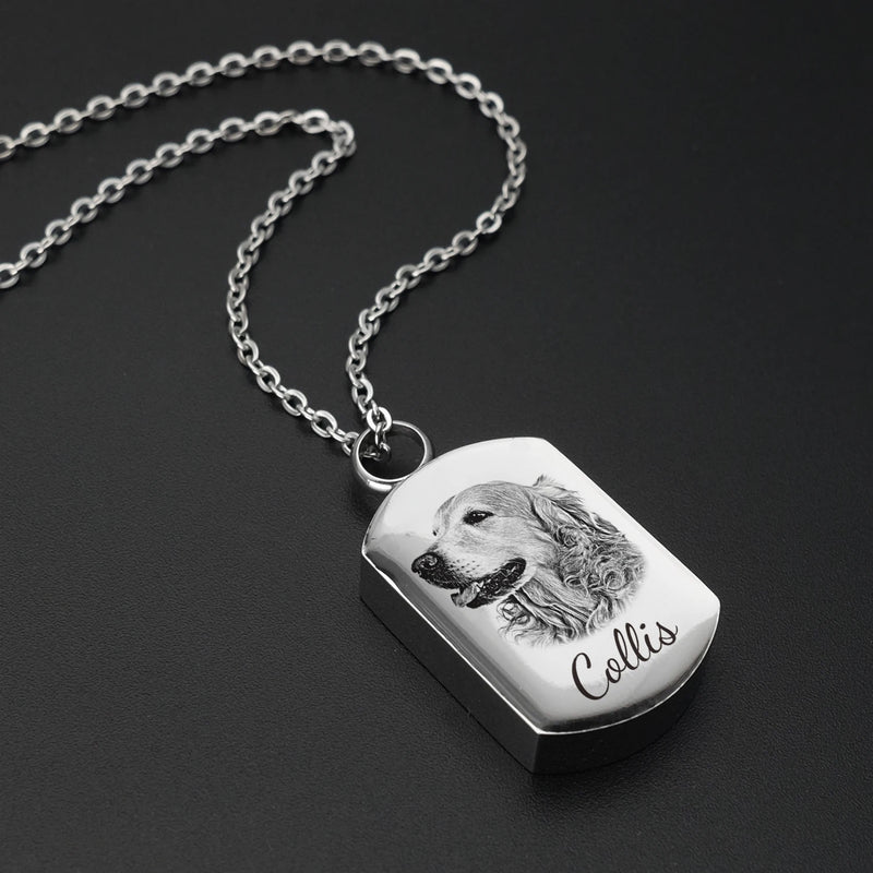 Custom Pet Portrait Cremation Jewelry Pendant