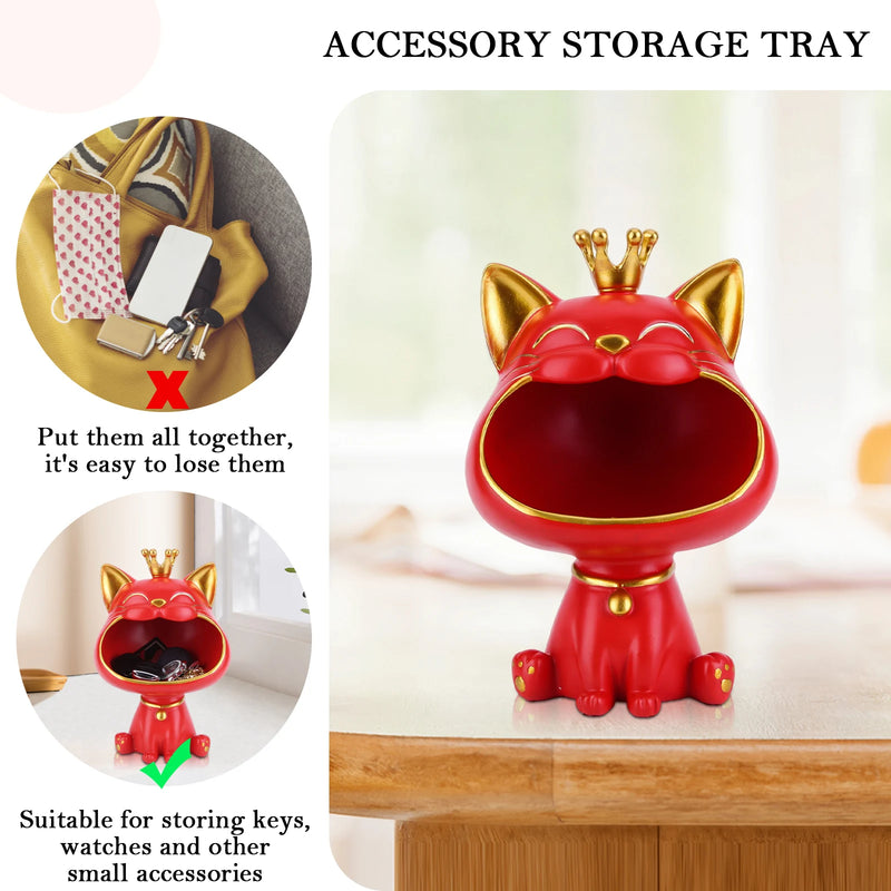 Lucky Cat Figurine Storage Box