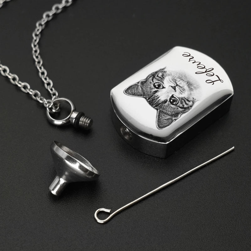 Custom Pet Portrait Cremation Jewelry Pendant