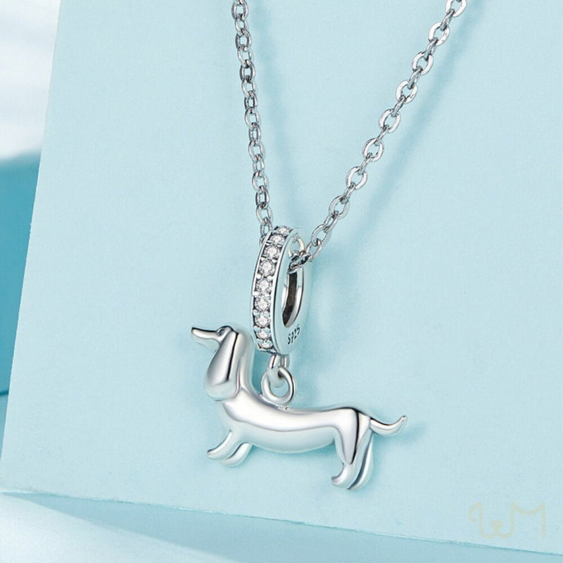 Charm for Dachshund Charm Bracelet 925 silver - Petscia store