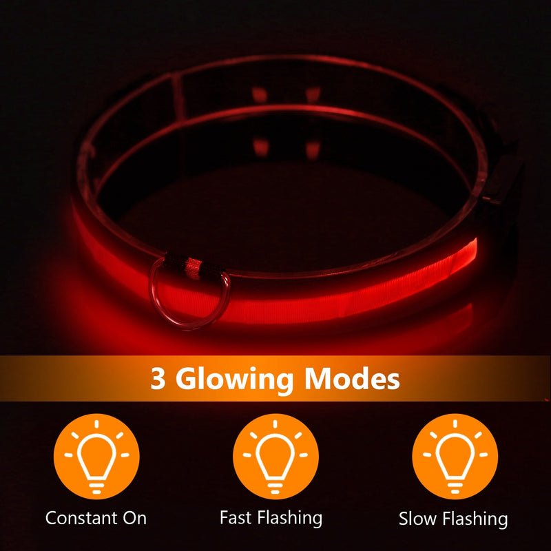LED dog safety collar, USB rechargeable