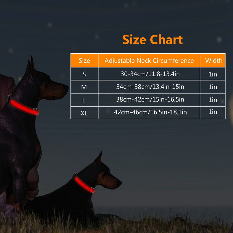 LED dog safety collar, USB rechargeable
