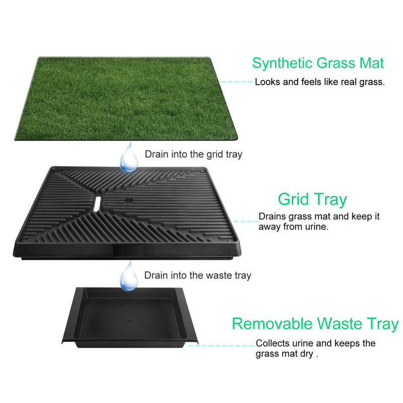 Pet training pad with artificial grass