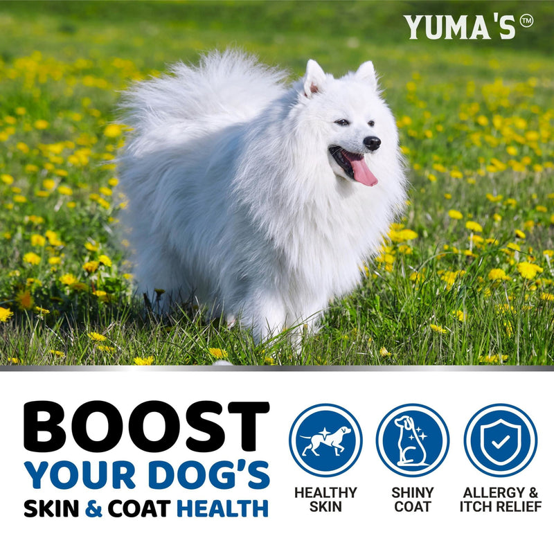 Omega 3 Fish Oil for Dogs Skin and Coat Supplement, Dry and Itchy Skin Relief Treatment Allergy Support
