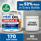 Omega 3 Fish Oil for Dogs Skin and Coat Supplement, Dry and Itchy Skin Relief Treatment Allergy Support